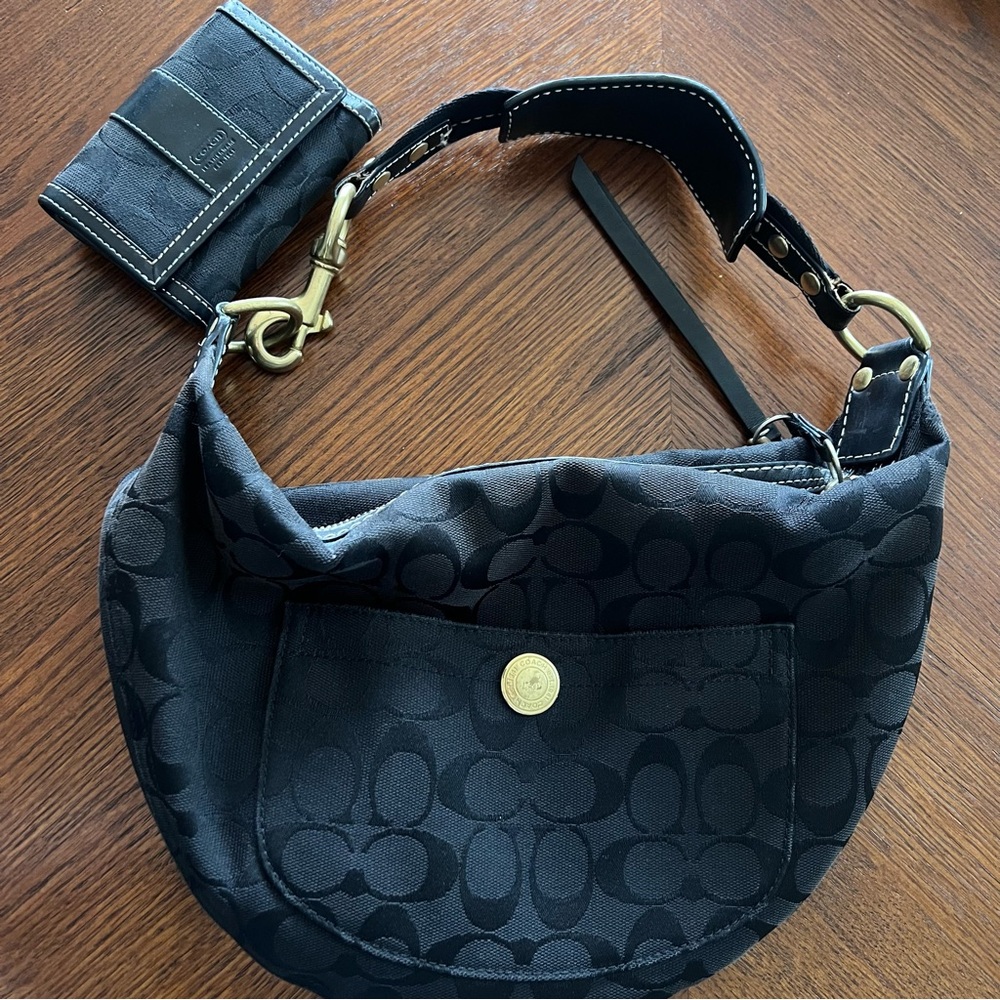 Coach Black Signature Bag